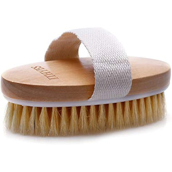 Ithyes Dry Brushing Body Brush Exfoliating Brush Natural Bristle Bath Brush for Remove Dead Skin Toxins Cellulite,Treatment,Improves Lymphatic Functions,Exfoliates,Stimulates Blood Circulation