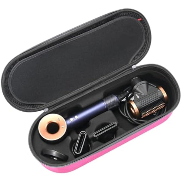 Hard Case for Dyson Supersonic Hair Dryer Iron/Fuchsia-Fits Ful Hair Dryer Accessories & Model HD15/HD08 by RLSOCO（Deep Pink）