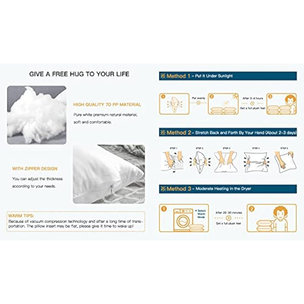 JOTOM Outdoor Cushion Inserts 45x45cm Waterproof Premium Cushion Inner Pads 18"x18" Pillows Filling Set of 4 Decorative Square Pillow Inserts Sofa Pillow Stuffer Patio Garden Blench Couch Bed Cushions