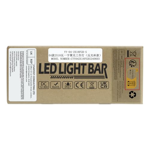 RIGIDON 2 Pcs Led Work Light Bar, 6 inch 18W Flood Beam, 12V 24V Driving Lights Lamp for Car Off road Boat Truck 4x4 SUV ATV Tractors Excavator, 6000K White, Fog Lamp