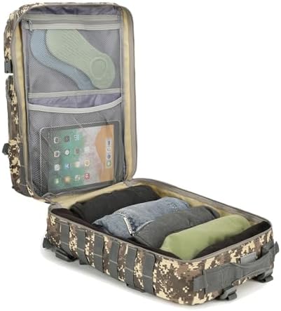 Doshwin 40L Military Backpack Tactical Army Assault Pack Molle Camo Rucksack for Camping Trekking Travel Hiking