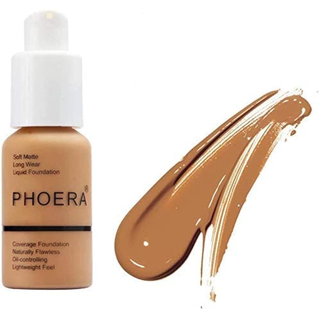 ABRUS® - Phoera Foundation Makeup, Full Coverage, Soft Matte Oil Control Concealer, Liquid Foundation, Long Lasting 24HR Waterproof and Blendable 30ml (105 Sand)