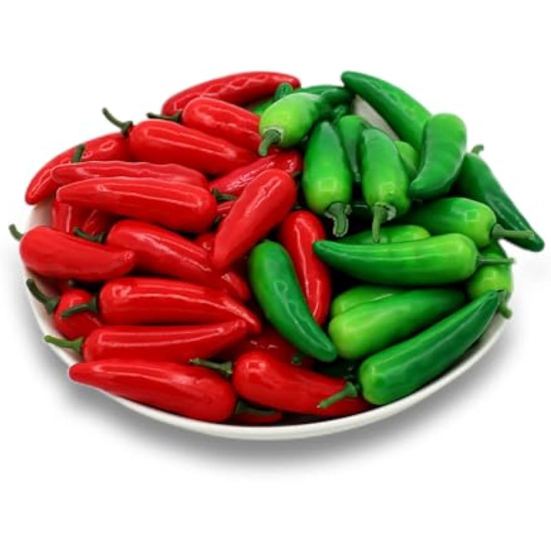 60PCS Realistic Mini Fake Hot Chili,Simulation Lifelike Pepper,Chili Pepper Decorations Artificial Fake Vegetables Red Chili Green Pepper Model for Photoshoot Props Home Kitchen Party Decoration