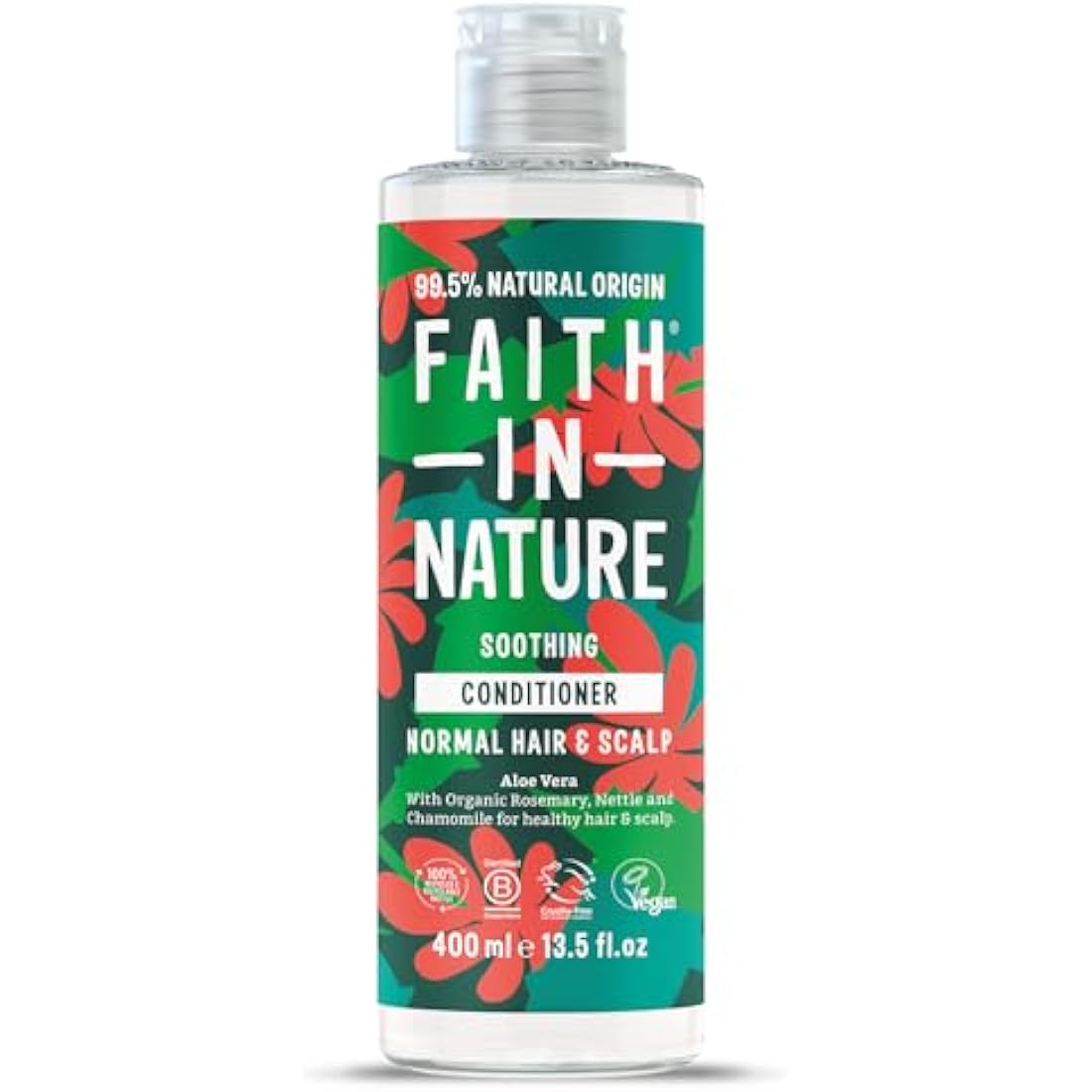 Faith In Nature Organic Aloe Vera Conditioner, Soothing for Normal Hair & Scalp, Vegan & Cruelty Free, No SLS, Silicones or Parabens, 400ml