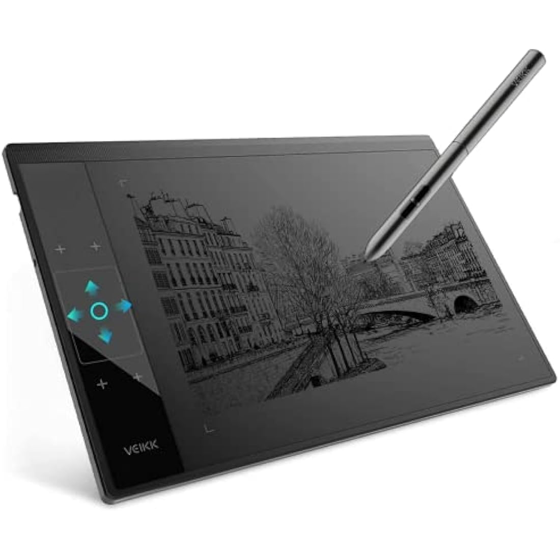Digital Graphics Drawing Tablet, 4 Touch Keys 1 Panel, Battery-free Pen, Pad VEIKK A30 Electronic Writing Tablet for Laptop PC Mac Windows Linux