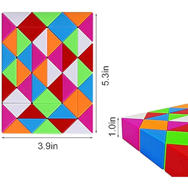 EACHHAHA Magic Snake 48 Parts - Christmas Stocking Fillers for Kids - Snake Cube Puzzle & Fidget Toys - Twist Puzzle Brain Teaser - Educational Toys & Party Bag Fillers (Rainbow*1)