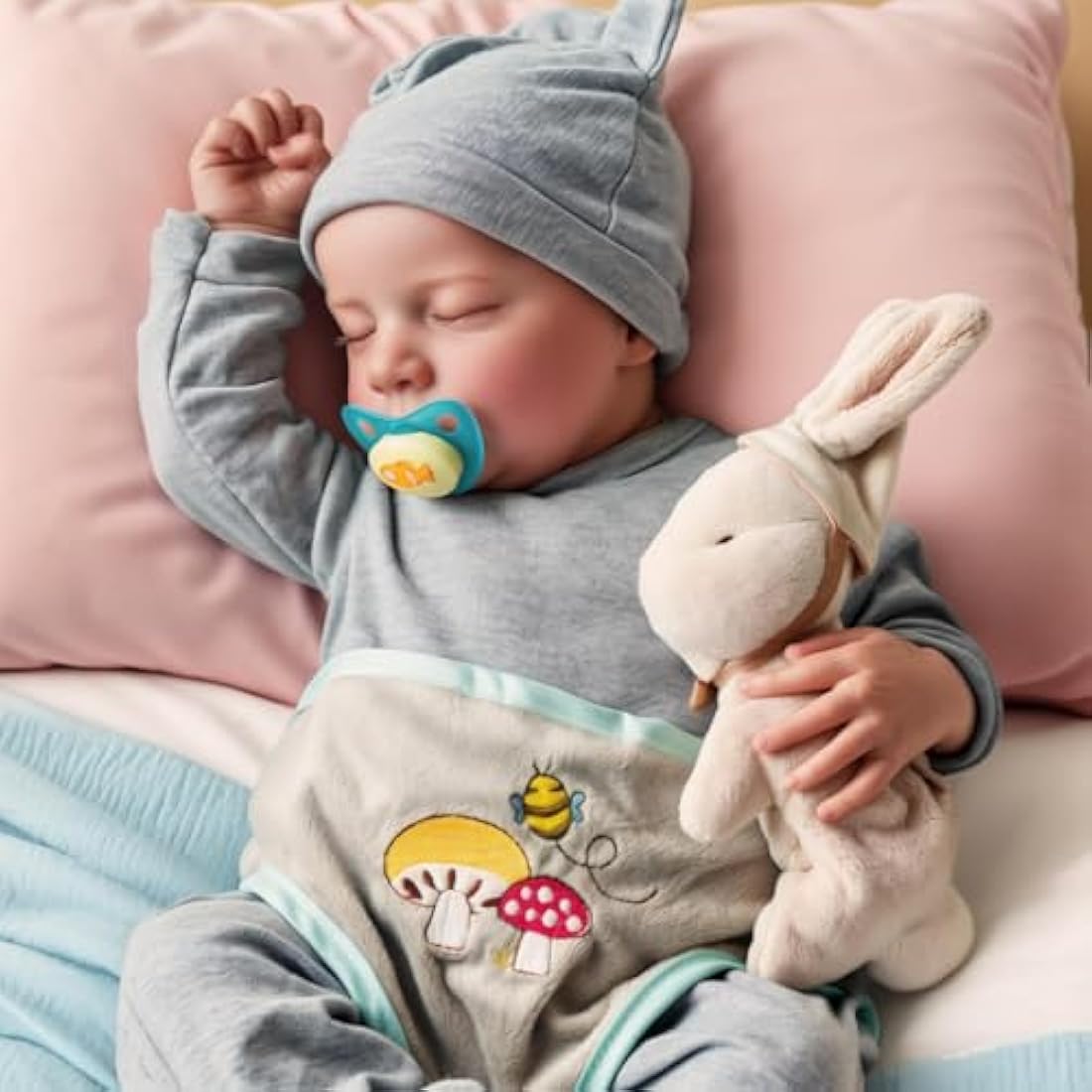 BABESIDE Reborn Dolls Boy - 17 Inches Handmade Washable Reborn Babies Vinyl Body with Clothes, Reborn Baby Doll Looks Like a Real Baby (Closed-Eyes Boy)