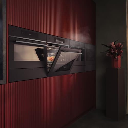 AEG 3000 Series Surroundcook Integrated Oven BEX335011B, 72L Multilevel Cooking, Turbo Grill, Defrost, Led Display, XL Baking Tray, Aqua Clean, Built-in Oven 590x560x550mm, Class A+++ Black