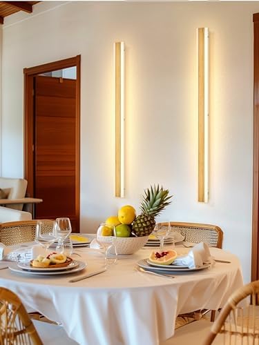 LUOLONG LED Wall Light Wood Long Wall Lamp Bamboo 80cm Indoor Lamp 3000K Wall Lights 25W Modern Interior Lighting Bedside Lamp Hallway Lamp Wall Lamp for Bedroom Living Room Staircase