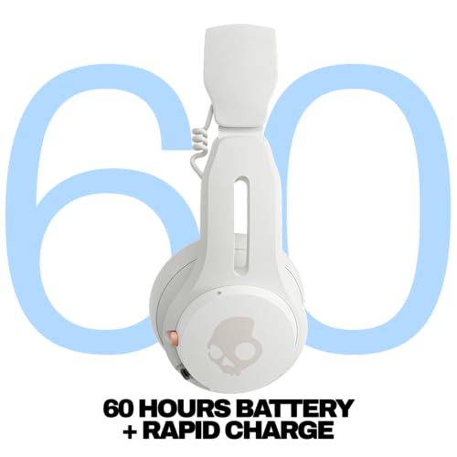 Skullcandy Icon ANC Wireless On-Ear Bluetooth Headphones, Active Noise Cancelling, 60 Hours Battery, Sweat Water Resistant, Foldable Durable Travel Ready, Microphone for iPhone Android - True Black