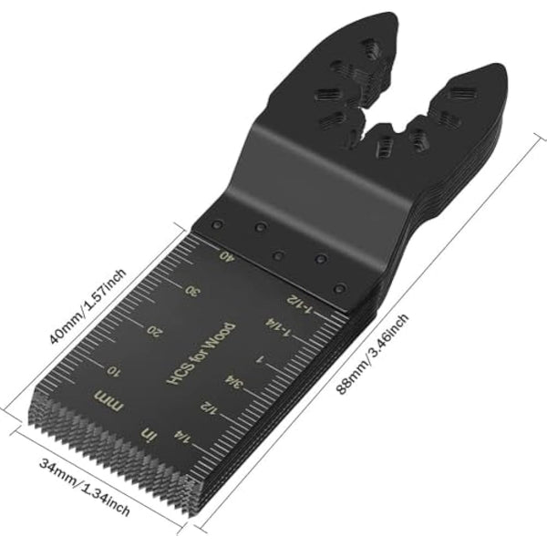 100Pcs Multi Tool Blades Kits Universal Wood Oscillating Saw Blades Wood Multitool Blades Compatible with Fein Multimaster Porter Cable Bosch Ryobi Dewalt Milwaukee Rockwell Oscillating Tool