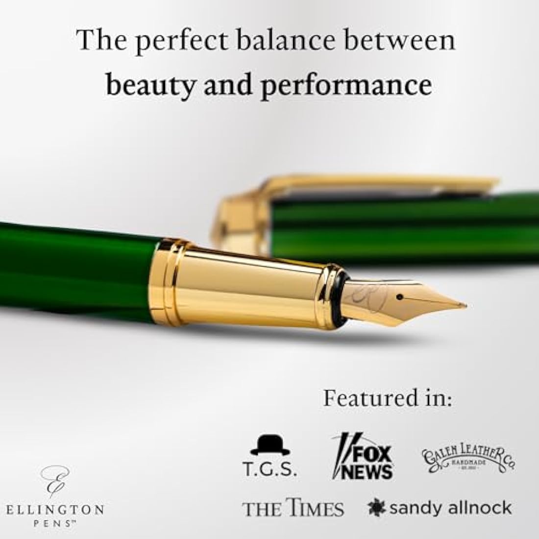 Ellington Pens Luxury Fountain Pen Set- Fountain Pens for Writing - Smooth Nib - Includes Refillable Ink Converter, 3 Ink Cartridges [2 Black & 1 Blue], Gift Box - Elegant Calligraphy