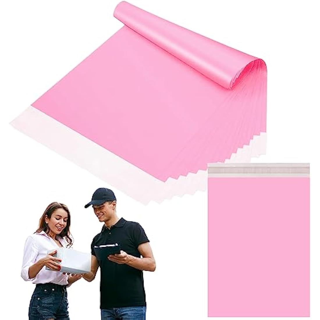 50pcs 28x42cm Pink Vinted Postage Bags Mailing Bags for Clothes,Mailing Poly Postal Self Seal Bags,Parcel Shipping Bags Strong Packaging Bags Delivery Bags Plastic Envelopes for Posting Clothes Parcel