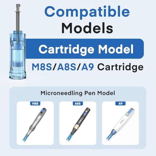 M8S Needles 12 Pin, 20 Pcs Dr.pen Replacement Cartridges for Microneedling Pen M8S/A8S/A9, 20 Pcs/Pack