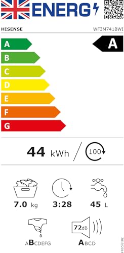Hisense 3 Series WFQA9014EVJM Freestanding 9 KG Front Load Washing Durable Inverter Machine Steam Wash Quick Wash 15 Washing Programs 1400 RPM White- Energy Rating A
