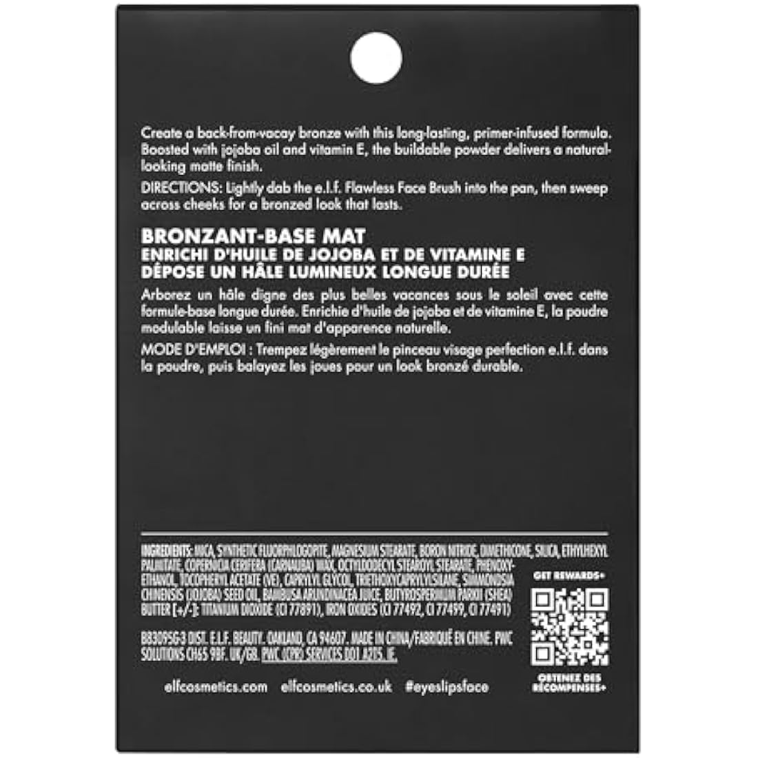 e.l.f. Primer-infused Bronzer (Long-Wear/Matte/Bold/Lightweight/Blends Easily/Contours Cheeks/All-Day Wear), Forever Sunkissed, 1 count