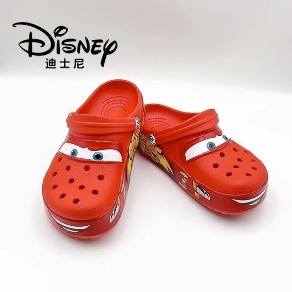Cartoon Disney Lightninged Mcqueens Pixar Solid Waterproof Slippers Outdoor Sandals Casual Breathable Ankle-Wrap Eva Shoes Gift