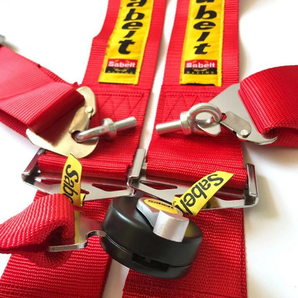 JDM Sabelt 3 Inch Universal 4 Point Mounting Racing Sabelt Seat Belt Safety Harness High Grade Strap Nylon Belts For VW Toyota
