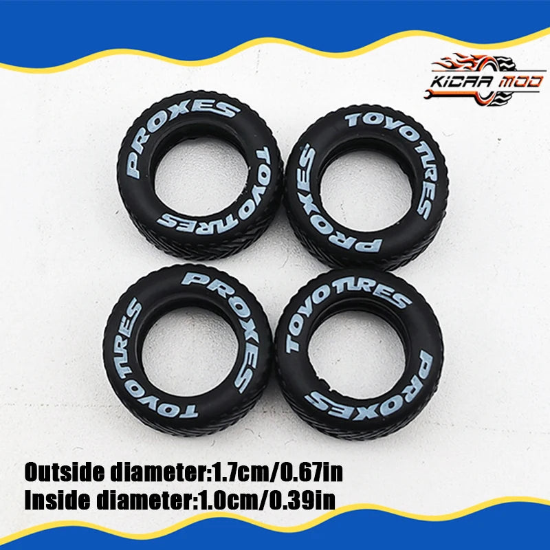 1/64 Rubber Tires for Hot Wheels and Off-road Vehicle Detail-up Replacement Parts Model Car Toys 10.7mm/12.7mm /17mm(1 Sets)