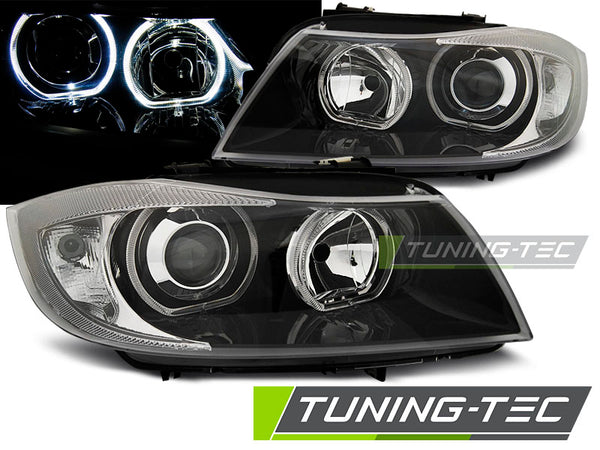 Tuning-Tec LED DRL Lightbar Headlights BMW E90 / E91 03.05-2011 dual halo rims H7 / H7 LHD + RHD Switchable