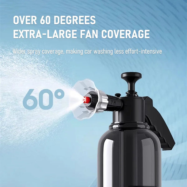 2L Hand Pump Foam Sprayer with 3 Types of Nozzle Hand Pneumatic Foam Cannon Snow Foam Car Wash Spray Bottle Car Window Cleaning