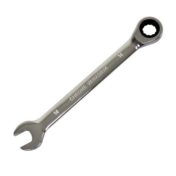 US PRO Tools 14mm Ratchet Spanner Wrench 72 Teeth Open & Ring End Wrench 3575