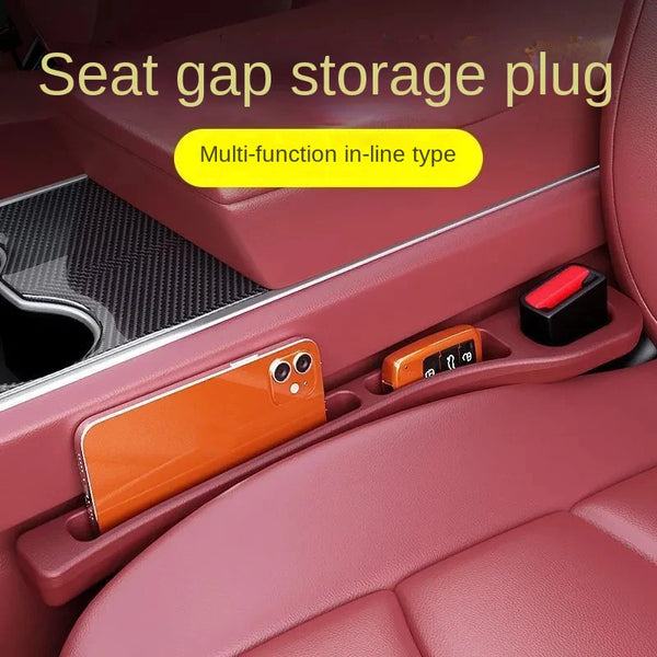 2Pcs Car Seat Gap Filler Organizer PU Waterproof Universal Car Seat Gap Anti-leak Stopper Strip 2Slot Seat Gap Storage Organizer