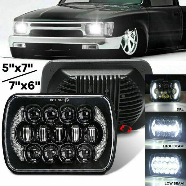5X7" 7x6 Inch Rectangle LED Headlight DRL Brightest For Toyota Pickup Truck Toyota Pickup MR2 Celica Supra Nissan 240SX