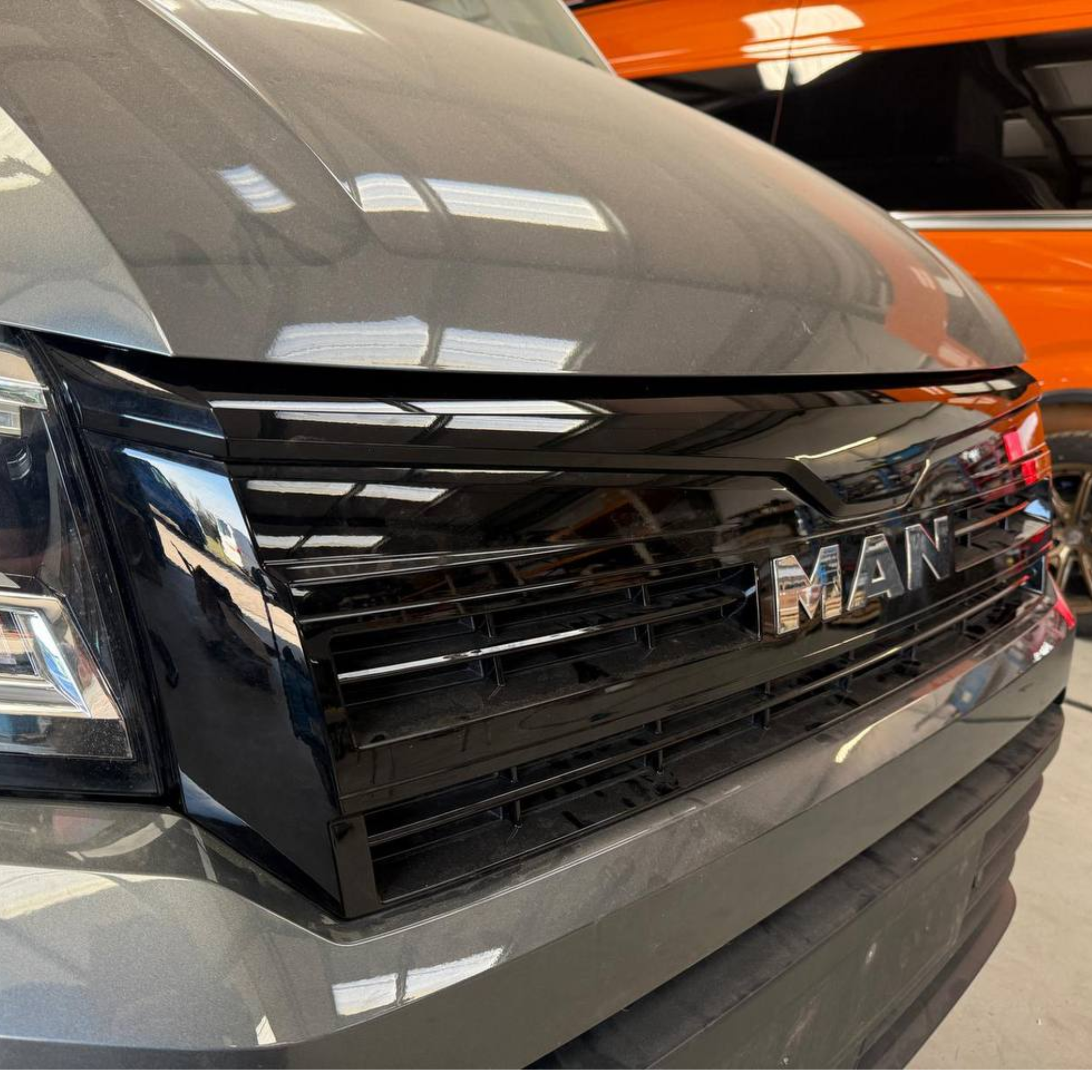 For Man TGE Badgeless Grille Trim – Gloss Black | Premium Front Grille Upgrade for TGE Van