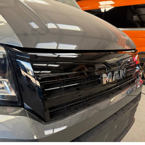 For Man TGE Badgeless Grille Trim – Gloss Black | Premium Front Grille Upgrade for TGE Van