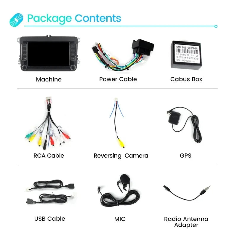 Android 13 Wireless Carplay Auto Car multimedia player IPS Screen GPS WIFI 7/8/9'' Car Radio For VW Passat golf Polo Jetta Skoda