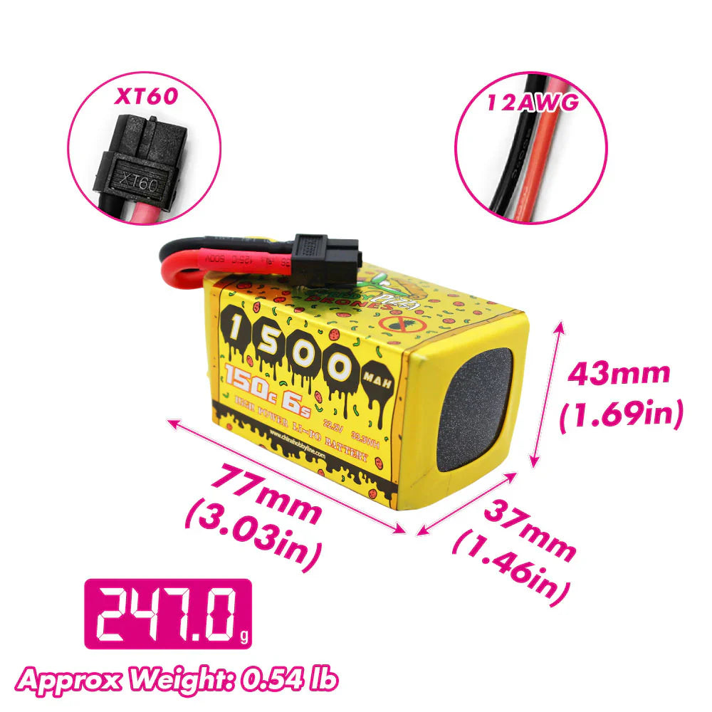 CNHL Speedy Pizza Pro 1500mAh 6S 150C LiPo Battery