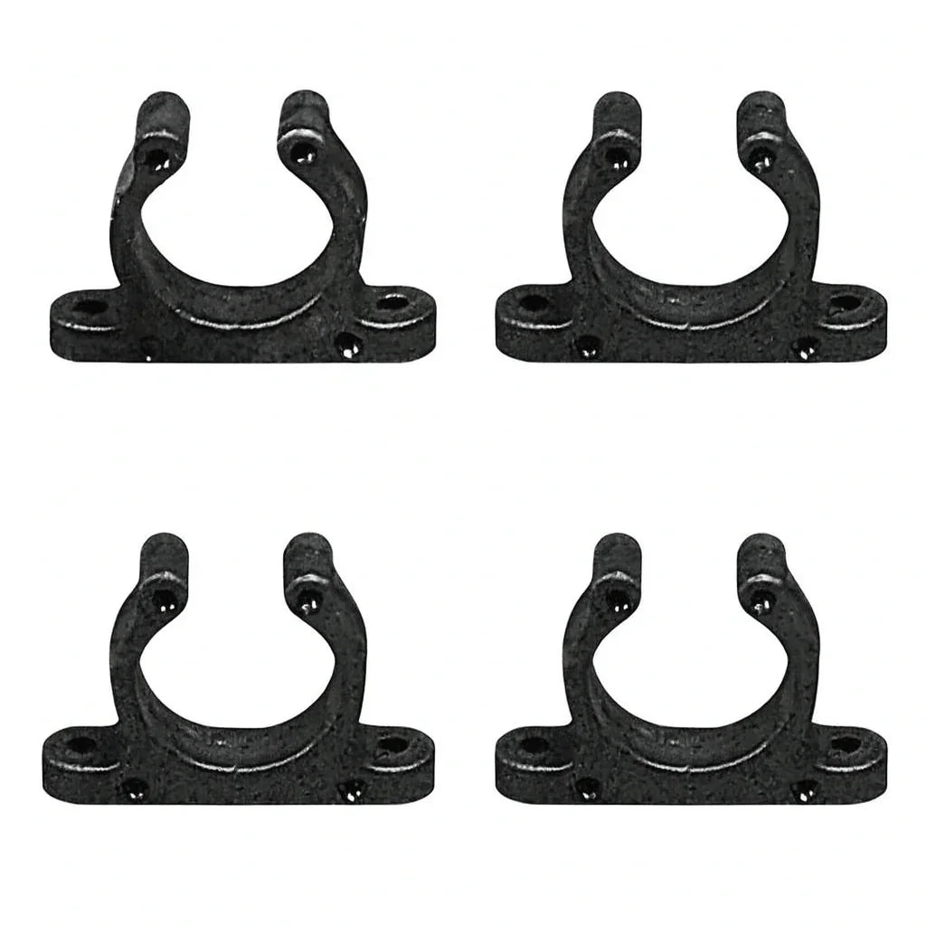 4 x Nylon Support Clips Ø25 mm Screw-Mount - Black | 4Boats