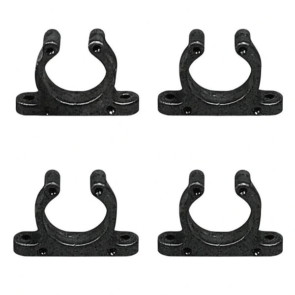 4 x Nylon Support Clips Ø25 mm Screw-Mount - Black | 4Boats