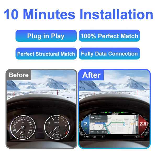 12.3 ''Digital Dashboard For BMW X5 E70 X6 E71 F15 F16 CCC CIC Digital Instrument Cluster Virtual Cockpit