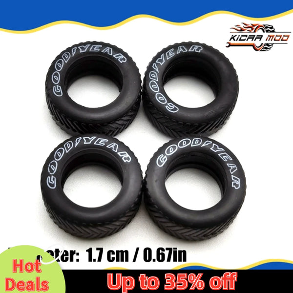 1/64 Rubber Tires for Hot Wheels and Off-road Vehicle Detail-up Replacement Parts Model Car Toys 10.7mm/12.7mm /17mm(1 Sets)