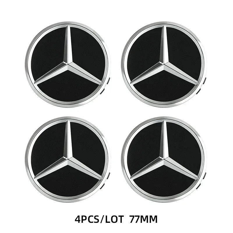 4Pcs 75MM Car Wheel Center Hub Caps AMG Wreath for Mercedes Benz GLE GLK SLK CLA CLK W203 W204 W205 W209 W210 W211 W212