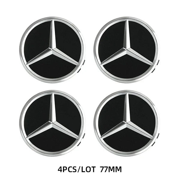 4Pcs 75MM Car Wheel Center Hub Caps AMG Wreath for Mercedes Benz GLE GLK SLK CLA CLK W203 W204 W205 W209 W210 W211 W212
