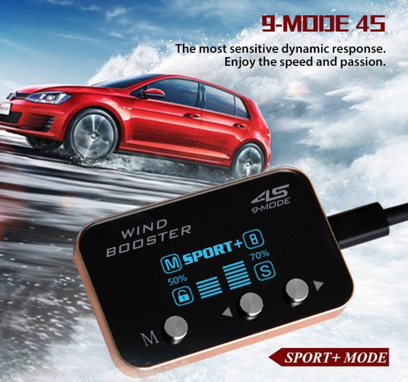 WINDBOOSTER 4S OBD Acceleration Performance Throttle Controller & Pedal Remap - Utilising Chip Tuning / Electronic Engine Tuning - Econ / Sport / Sport+ / Race Modes - OLED Display