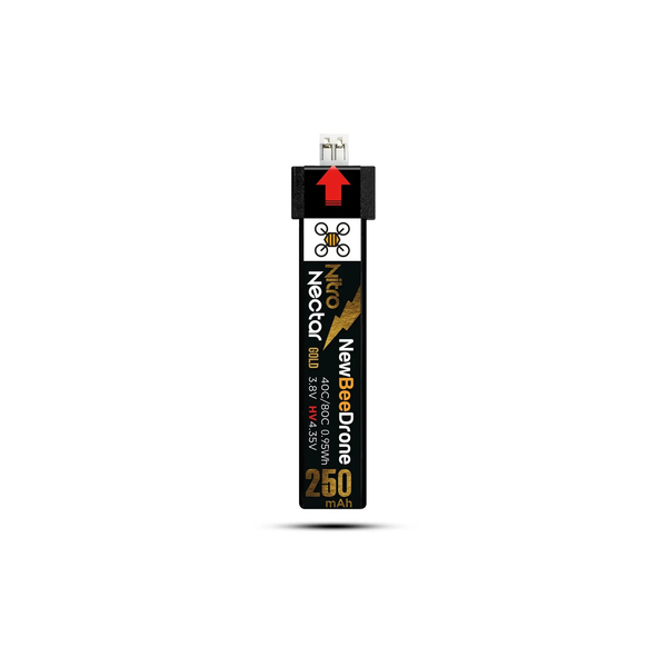 NewBeeDrone Nitro Nectar Gold 250mAh 1S HV LiPo Battery (4-Pack)