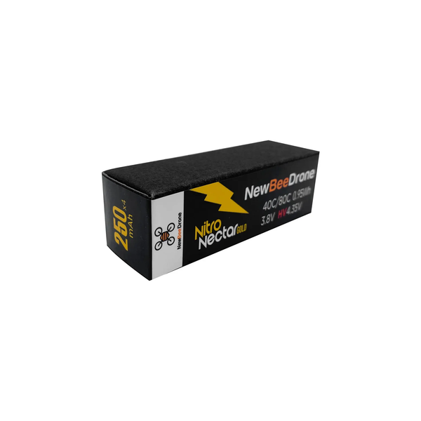 NewBeeDrone Nitro Nectar Gold 250mAh 1S HV LiPo Battery (4-Pack)