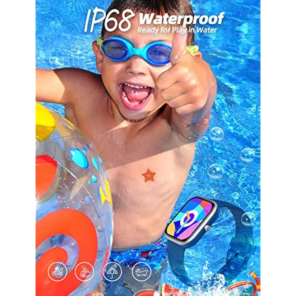 Slothcloud Kids Smart Watch for Boys Girls,IP68 Waterproof Fitness Activity Tracker Watch,Heart Rate Sleep Monitor,8 Sport Modes,Pedometers,Calories Counter,Alarm Clock,Kids Gifts Teens 5+ (Blue)