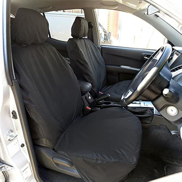 My Van Seat Covers | To Fit Mitsubishi L200 Trojan Double Cab Seat Covers 2006-2015 | Tailored Easy to Fit Waterproof | Front & Rear Black - MVSC151B-152BAD25
