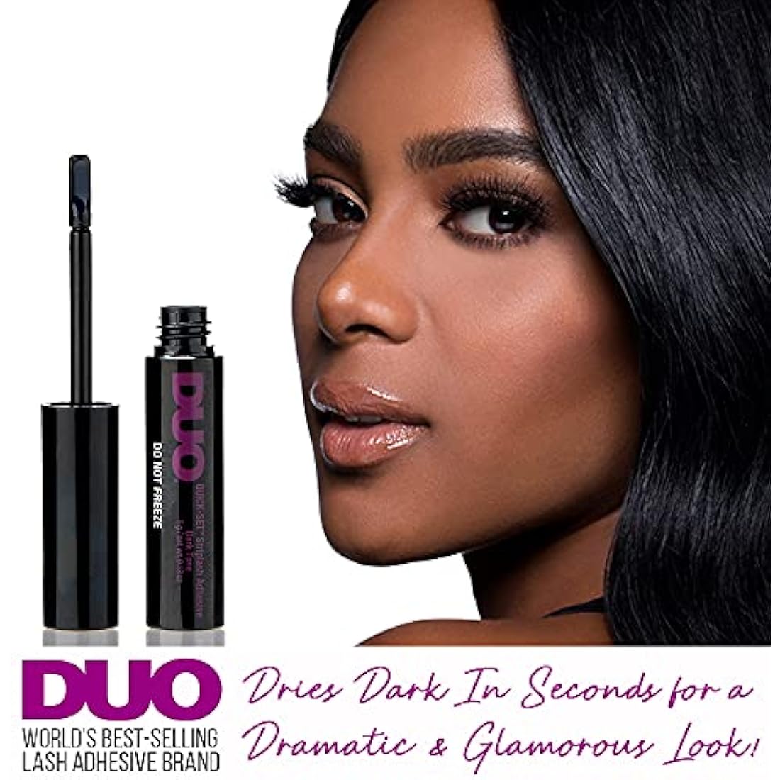 Duo Quick Set Dark Lash Glue, Striplash Adhesive, Latex Free, Rapid Dry, Easy Use, Dries Black, False Eyelash Glue, 5 g, (Pack of 1)