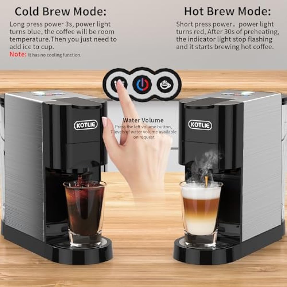 5 in 1 Espresso Single Serve Coffee Machine for Nespresso Original/Dolce Gusto/Mio/L’OR/Ground Capsule and ESE Coffee Pods,19Bar Multi-Capsule Coffee Machine (AC-513HF) (BLACK-HF)