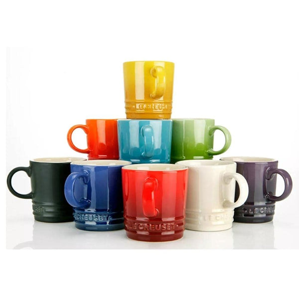 Le Creuset Stoneware Rainbow Coffee Mugs, 350 ml, Cerise, Volcanic, Teal, Ultra Violet, Soleil, Palm, 79114358359030