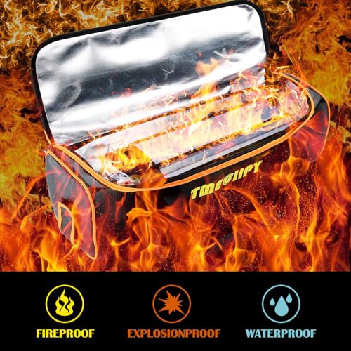 TMEOIIPY Ebike Battery Bag, Large Capacity Safe Fireproof Bag for Lipo Battery Charging and Storage, Portable Accessories for Home Travel (20 x 6.3 x