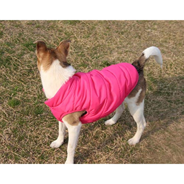 JoyDaog 2 Layers Fleece Lined Super Warm Dog Jacket for Winter Cold Weather,Extra Soft Puppy Vest Windproof Doggie Coat,Pink M