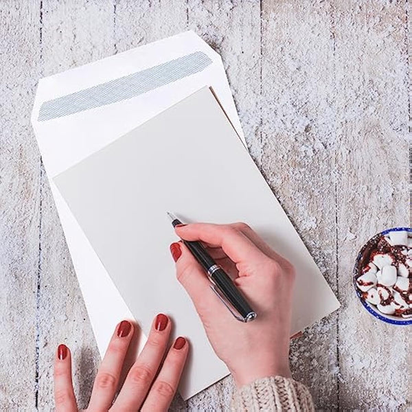 Evour C5/A5 Self-Seal Envelopes – 229×162 mm, 90 GSM, No-Window White Pocket – Pack of 100 Strong Self-Adhesive Mailing Envelopes for Office, Business & UK Post