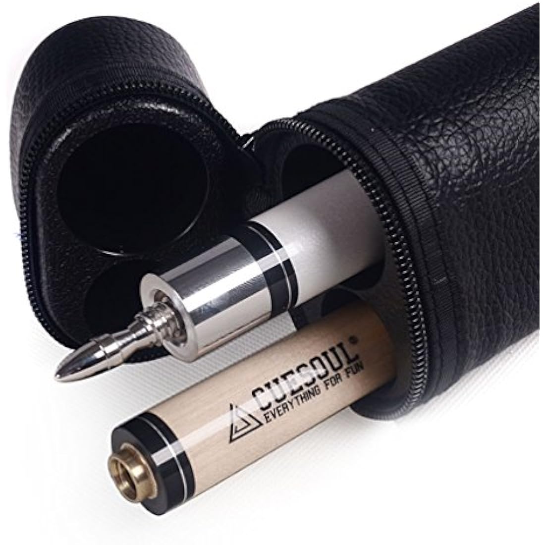 CUESOUL 58 Inches 19oz Joint Pool Cue Stick Billiards Premium Canadian Maple Pool Cue, Multi-layered Tip, 11.5/12.75mm Billiards Pool Cue Set Accessories